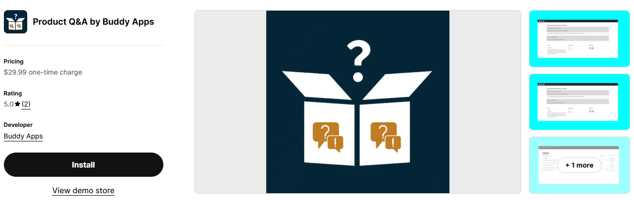 #1. Product Q&A by Buddy Apps